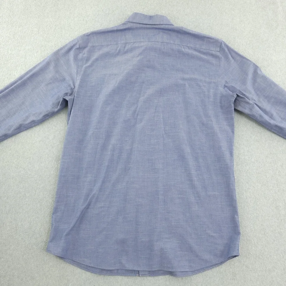 Banana Republic Dress Shirt Mens 16.5 34/35 Blue Regular Fit Non Iron Cotton